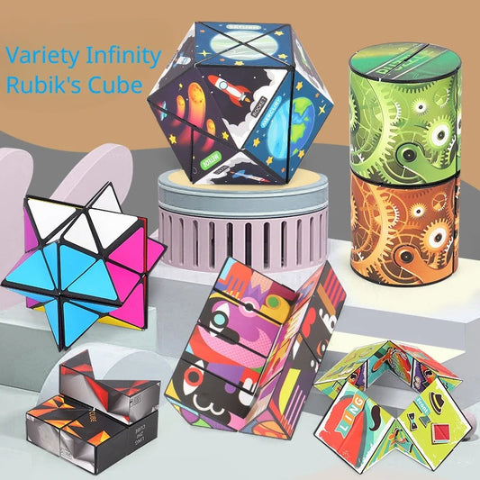 3D Magic Puzzle Cube - Infinity Fidget Cube for Stress Relief and Fun