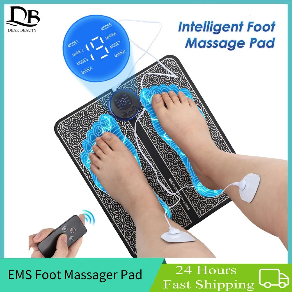 Pack of 2 EMS Foot Massager Mat & Mini Body Massager | USB Charging, Smart Display Combo