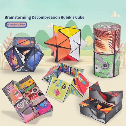 3D Magic Puzzle Cube - Infinity Fidget Cube for Stress Relief and Fun