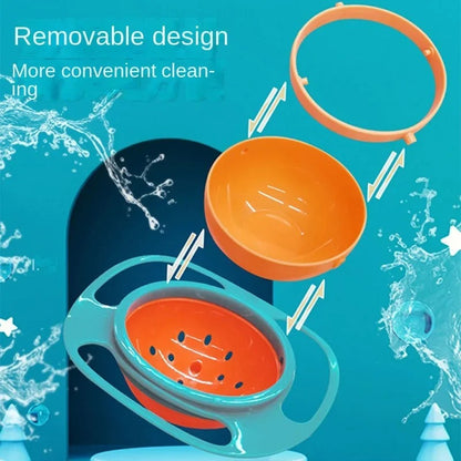 Pakistan's Best 360 Degree Gyro Bowl for Babies - No-Mess, Rotating Design in (Random Colors)