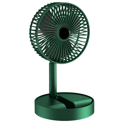 Portable Rechargeable Telescopic Folding Fan – USB Powered, Adjustable Height, 3 Speeds, Foldable Table Desk Fan