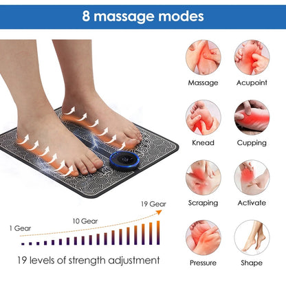 Pack of 2 EMS Foot Massager Mat & Mini Body Massager | USB Charging, Smart Display Combo