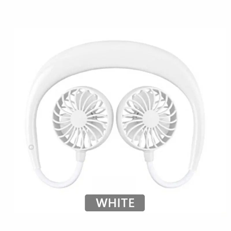 Portable USB Rechargeable Neckband Fan - Hands-Free Wearable Cooling in Random Colors