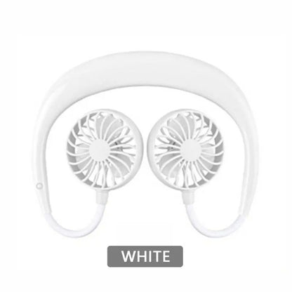 Portable USB Rechargeable Neckband Fan - Hands-Free Wearable Cooling in Random Colors