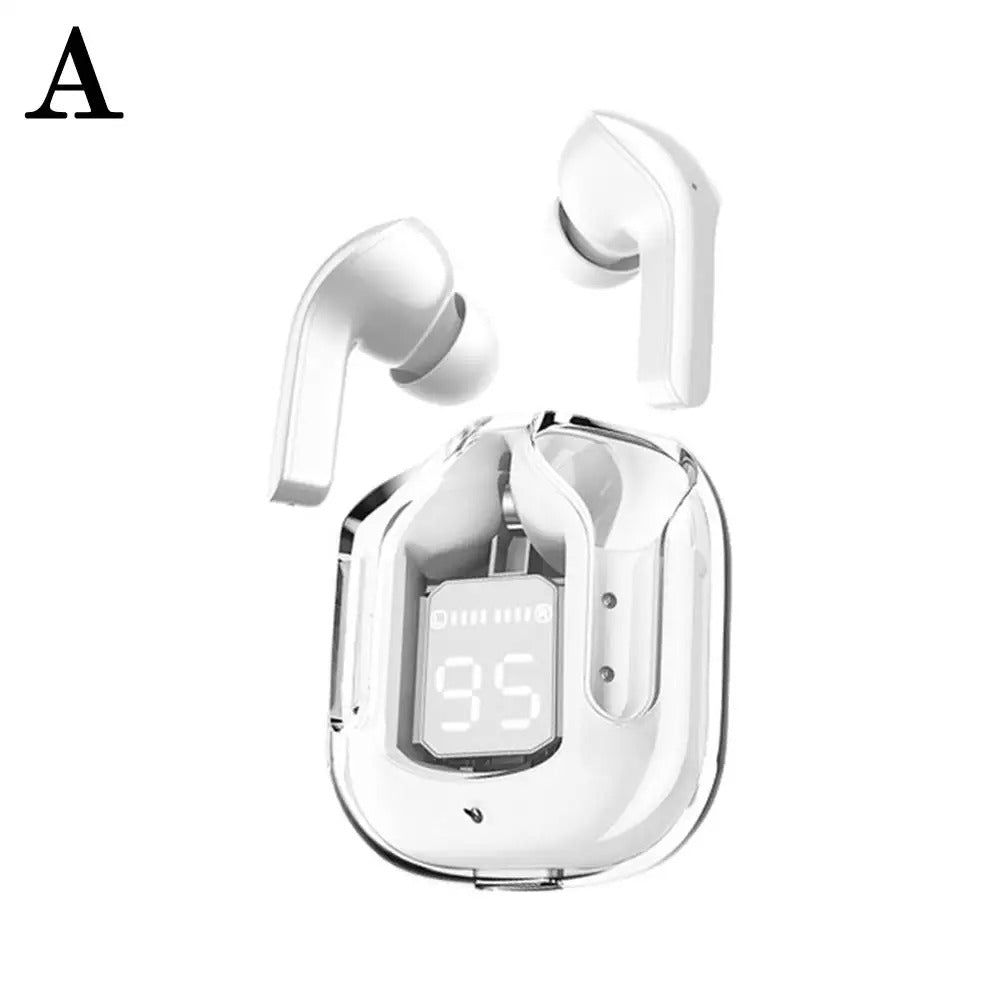 Air31 Wireless Earbuds - Crystal Transparent Body with Silicone Pouch, Bluetooth Earphones Random Color